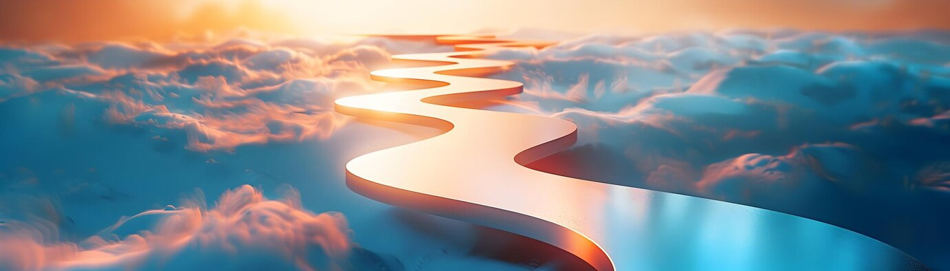 Image d'un chemin dans les nuages représentant la voie vers l'authenticité en marketing